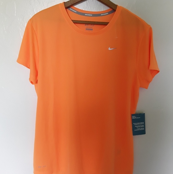Nike running  orange dri fit t-shirt women size XL New - Picture 1 of 6
